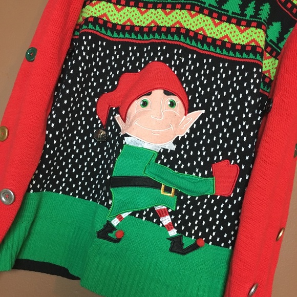 spencers sweaters spencers elf carrying flask ugly christmas spencers ugly christmas sweater